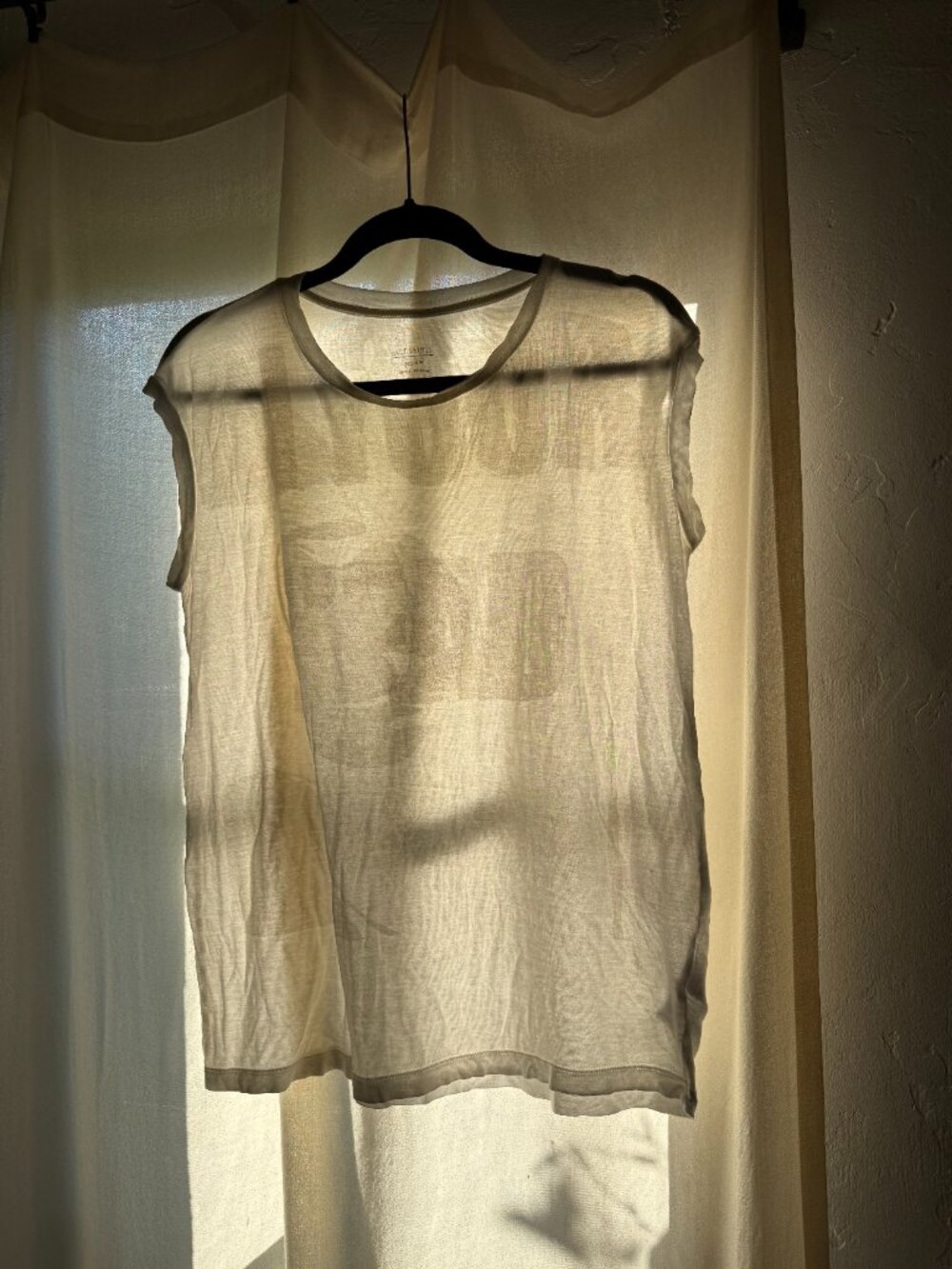 All Saints sleeveless soft cream / beige t-shirt